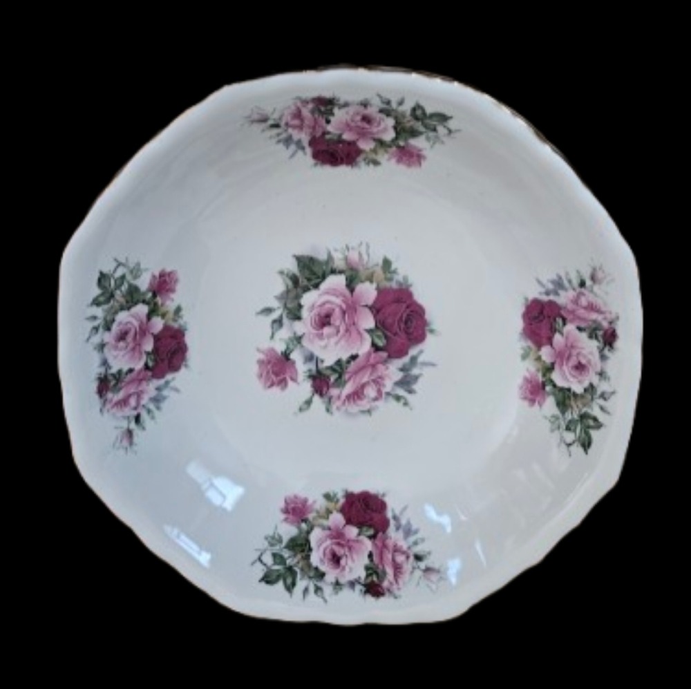 Maryleigh Pottery England Vintage Summertime Serving Bowl Footed